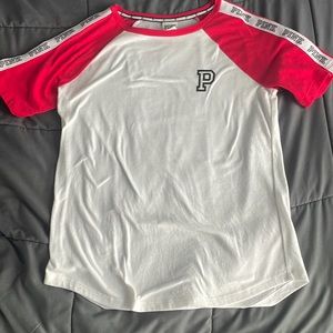 Red and White Victoria’s secret-Pink Tee